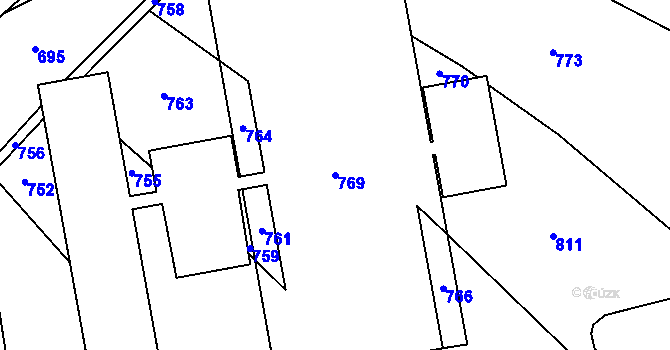 Parcela st. 769 v KÚ Olbramice, Katastrální mapa