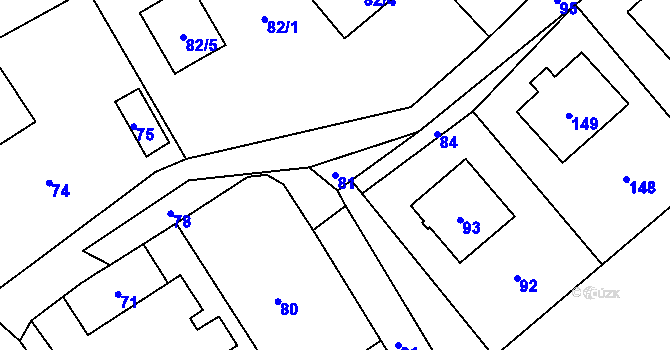 Parcela st. 81 v KÚ Olbramice, Katastrální mapa