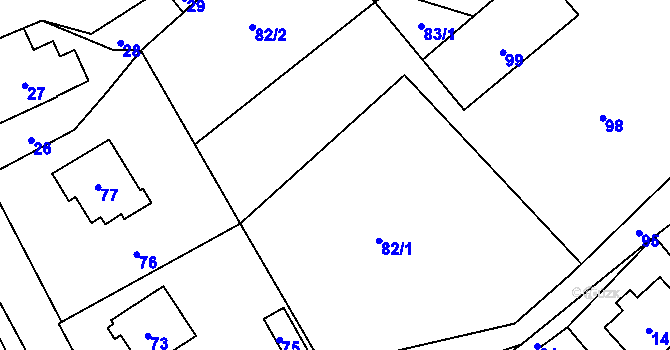 Parcela st. 82 v KÚ Olbramice, Katastrální mapa