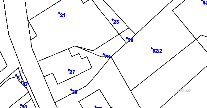 Parcela st. 28 v KÚ Olbramice, Katastrální mapa