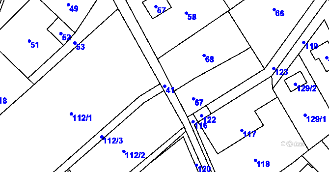 Parcela st. 41 v KÚ Olbramice, Katastrální mapa