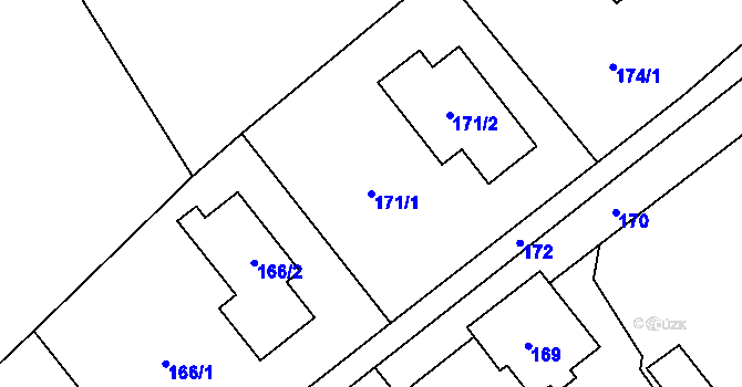 Parcela st. 171/1 v KÚ Olbramice, Katastrální mapa