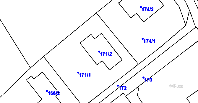 Parcela st. 171/2 v KÚ Olbramice, Katastrální mapa