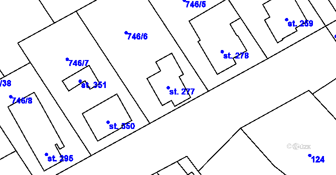 Parcela st. 277 v KÚ Olbramkostel, Katastrální mapa