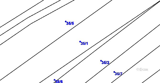 Parcela st. 35/1 v KÚ Olbramkostel, Katastrální mapa