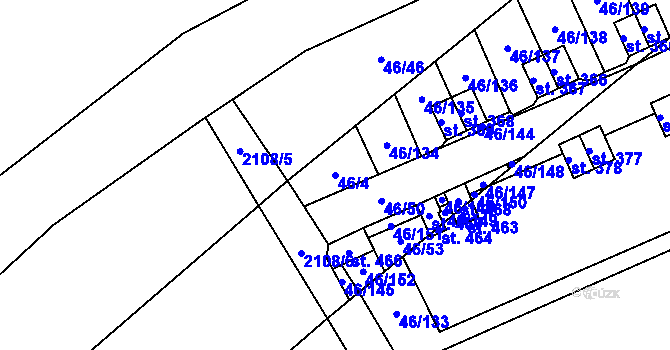 Parcela st. 46/4 v KÚ Olbramkostel, Katastrální mapa