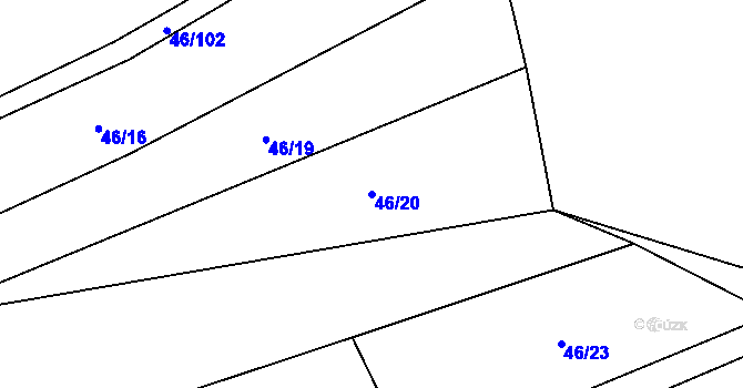 Parcela st. 46/20 v KÚ Olbramkostel, Katastrální mapa