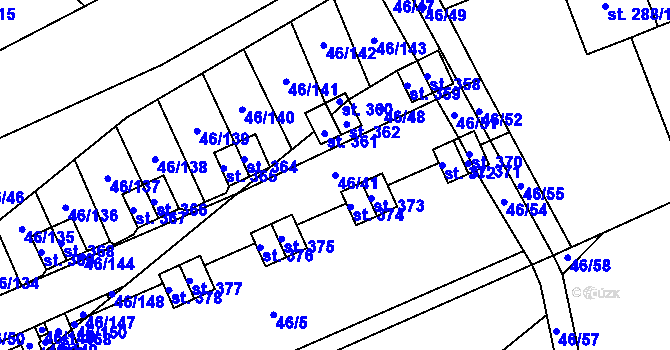 Parcela st. 46/41 v KÚ Olbramkostel, Katastrální mapa