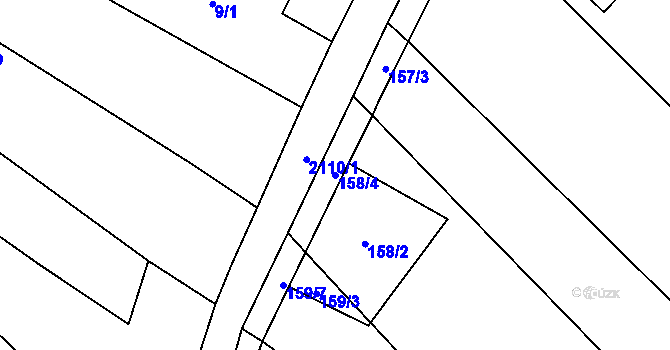 Parcela st. 158/4 v KÚ Olbramkostel, Katastrální mapa