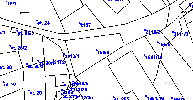 Parcela st. 168/1 v KÚ Olbramkostel, Katastrální mapa