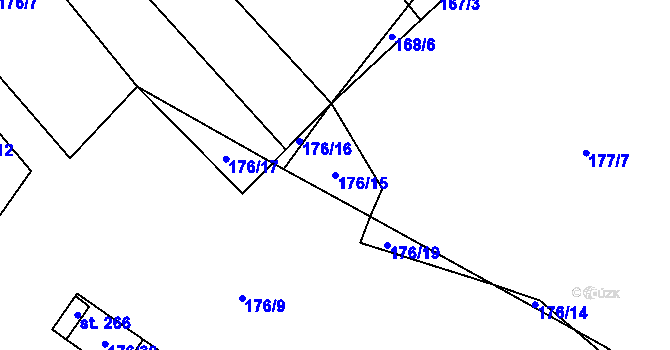 Parcela st. 176/15 v KÚ Olbramkostel, Katastrální mapa