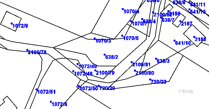 Parcela st. 638/2 v KÚ Olbramkostel, Katastrální mapa