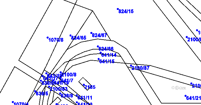 Parcela st. 641/14 v KÚ Olbramkostel, Katastrální mapa