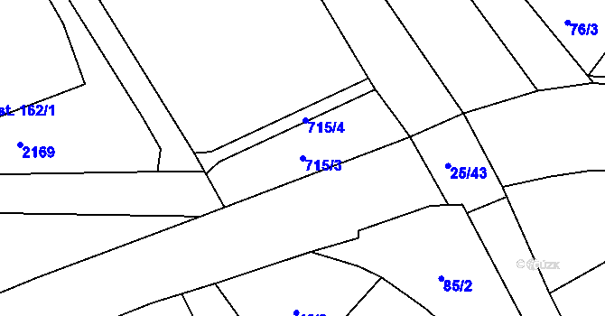 Parcela st. 715/3 v KÚ Olbramkostel, Katastrální mapa