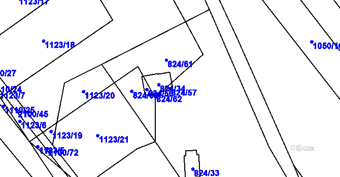 Parcela st. 824/57 v KÚ Olbramkostel, Katastrální mapa