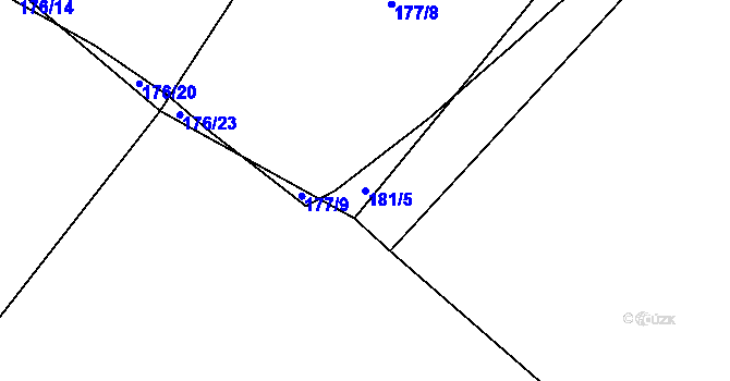 Parcela st. 181/5 v KÚ Olbramkostel, Katastrální mapa