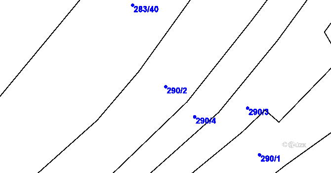 Parcela st. 290/2 v KÚ Olbramkostel, Katastrální mapa