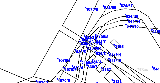 Parcela st. 638/6 v KÚ Olbramkostel, Katastrální mapa