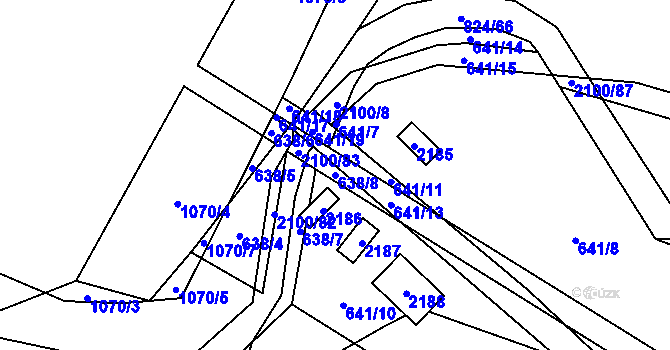 Parcela st. 638/8 v KÚ Olbramkostel, Katastrální mapa