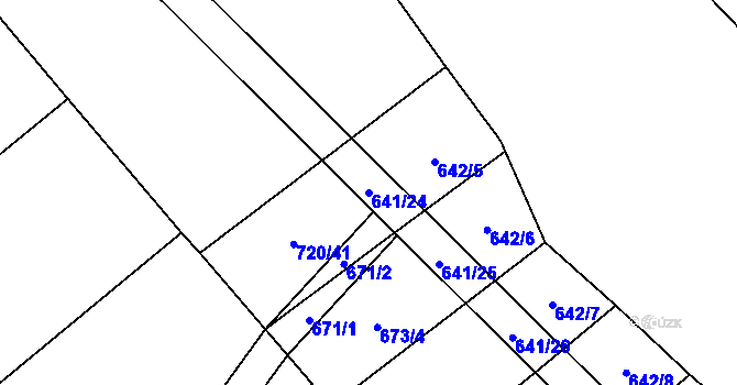 Parcela st. 641/24 v KÚ Olbramkostel, Katastrální mapa