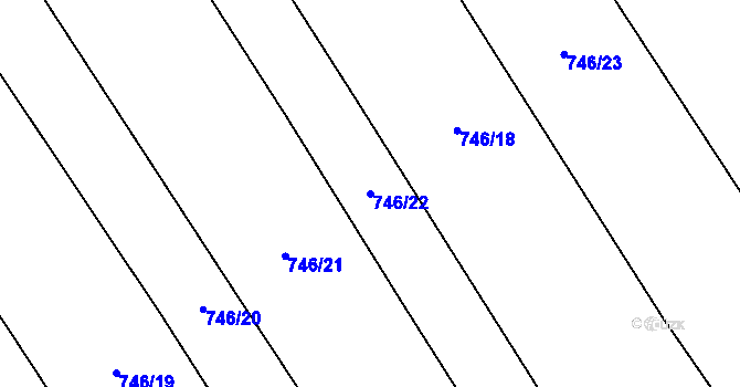 Parcela st. 746/22 v KÚ Olbramkostel, Katastrální mapa