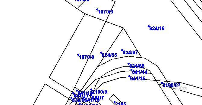 Parcela st. 824/65 v KÚ Olbramkostel, Katastrální mapa