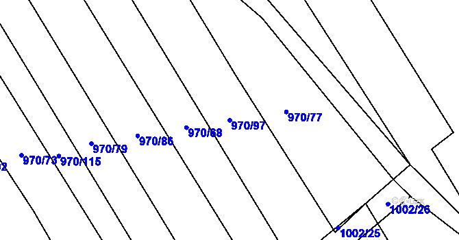 Parcela st. 970/97 v KÚ Olbramkostel, Katastrální mapa