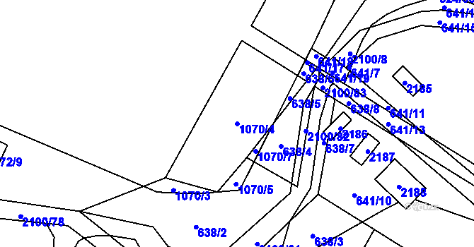 Parcela st. 1070/4 v KÚ Olbramkostel, Katastrální mapa