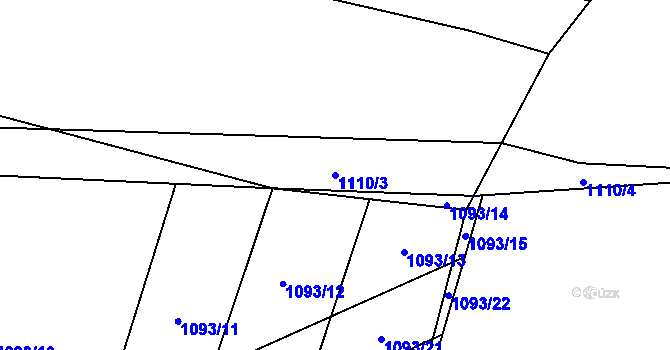 Parcela st. 1110/3 v KÚ Olbramkostel, Katastrální mapa