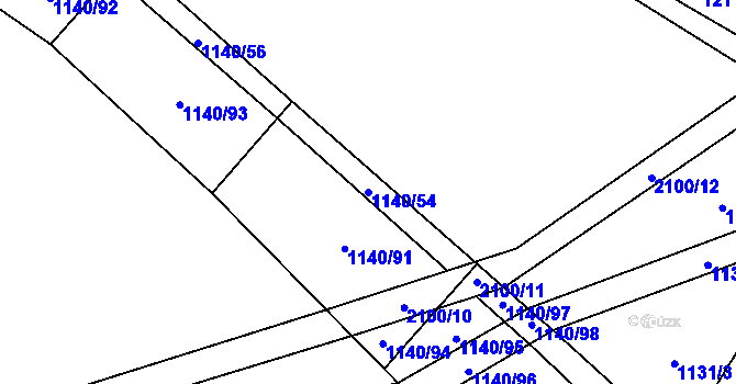 Parcela st. 1140/54 v KÚ Olbramkostel, Katastrální mapa