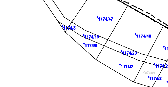 Parcela st. 1174/6 v KÚ Olbramkostel, Katastrální mapa