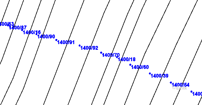Parcela st. 1400/70 v KÚ Olbramkostel, Katastrální mapa