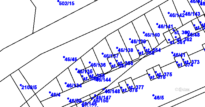 Parcela st. 46/137 v KÚ Olbramkostel, Katastrální mapa