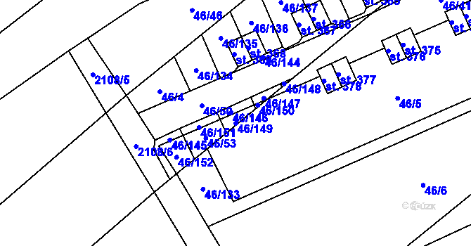 Parcela st. 46/149 v KÚ Olbramkostel, Katastrální mapa