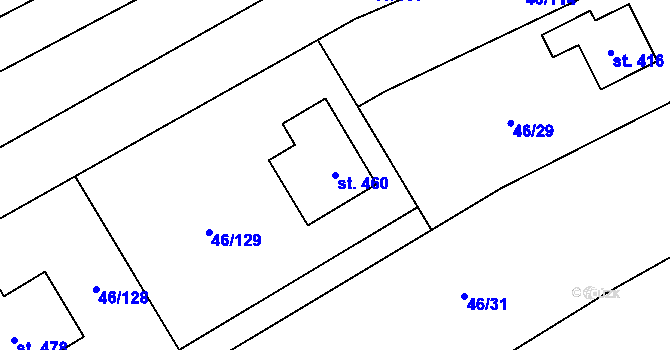 Parcela st. 460 v KÚ Olbramkostel, Katastrální mapa