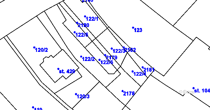 Parcela st. 2179 v KÚ Olbramkostel, Katastrální mapa