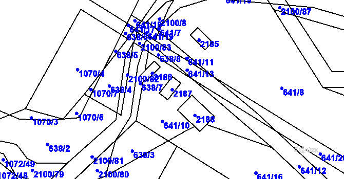 Parcela st. 2187 v KÚ Olbramkostel, Katastrální mapa