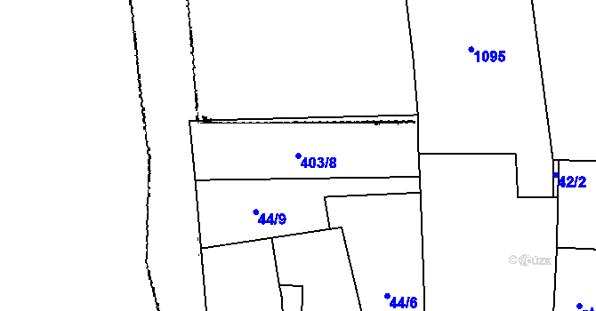 Parcela st. 403/8 v KÚ Olbramov, Katastrální mapa