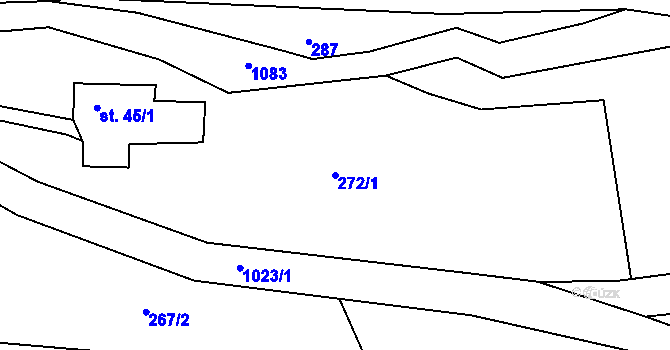 Parcela st. 272/1 v KÚ Olbramov, Katastrální mapa