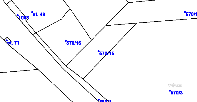 Parcela st. 570/15 v KÚ Olbramov, Katastrální mapa