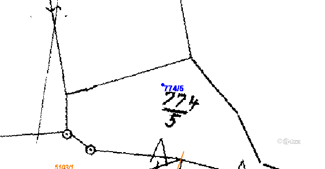 Parcela st. 774/5 v KÚ Olbramov, Katastrální mapa