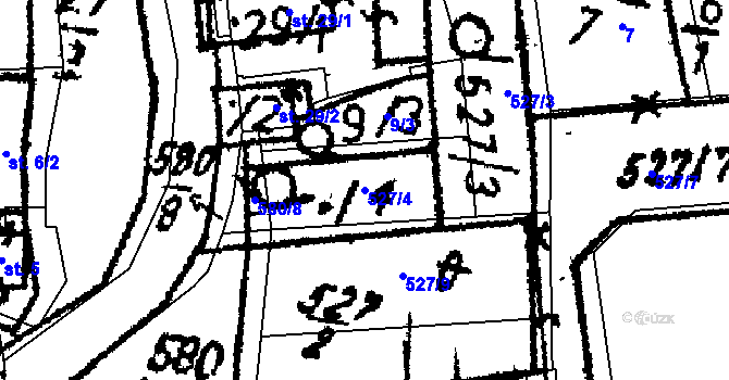 Parcela st. 527/4 v KÚ Zádub u Olbramova, Katastrální mapa