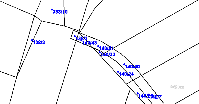 Parcela st. 140/33 v KÚ Křešice u Olbramovic, Katastrální mapa