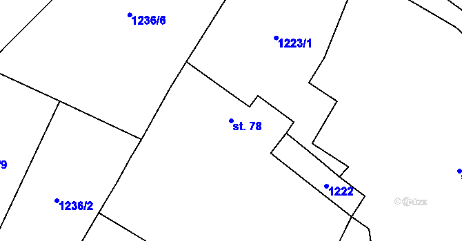 Parcela st. 78 v KÚ Olbramovice u Votic, Katastrální mapa