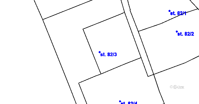 Parcela st. 82/3 v KÚ Olbramovice u Votic, Katastrální mapa