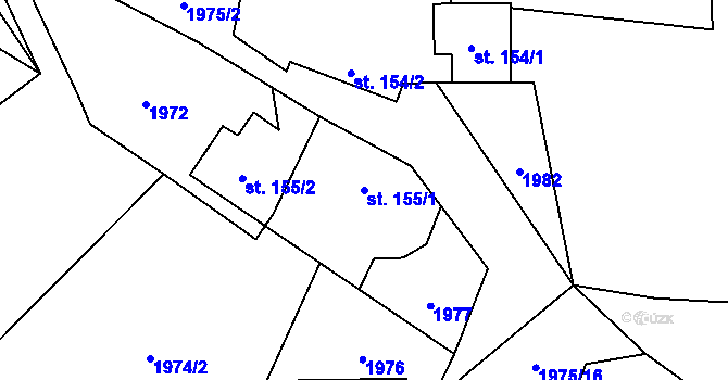 Parcela st. 155/1 v KÚ Olbramovice u Votic, Katastrální mapa