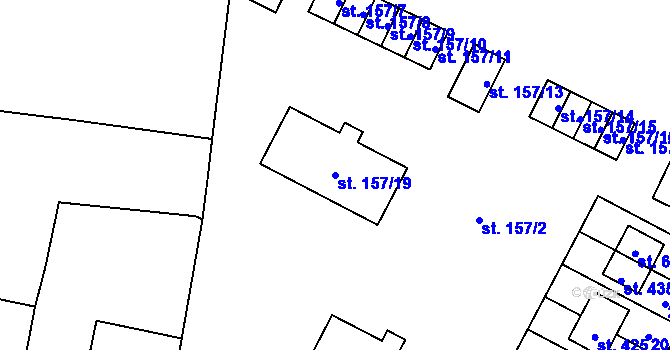 Parcela st. 157/19 v KÚ Olbramovice u Votic, Katastrální mapa