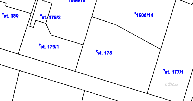 Parcela st. 178 v KÚ Olbramovice u Votic, Katastrální mapa