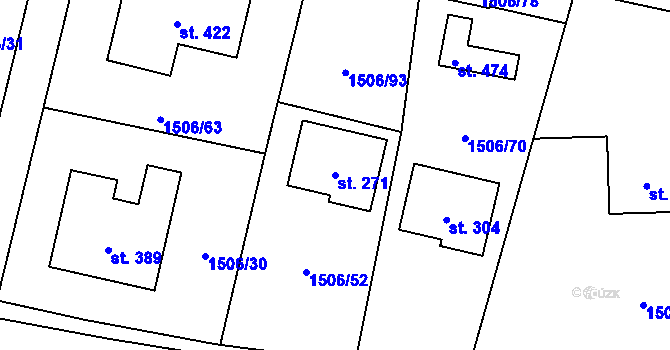 Parcela st. 271 v KÚ Olbramovice u Votic, Katastrální mapa