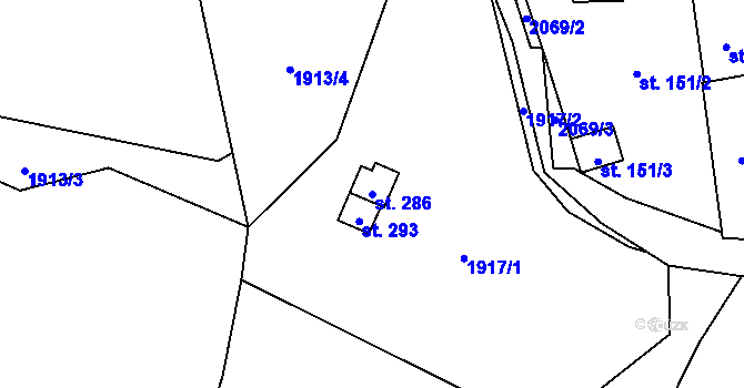 Parcela st. 286 v KÚ Olbramovice u Votic, Katastrální mapa